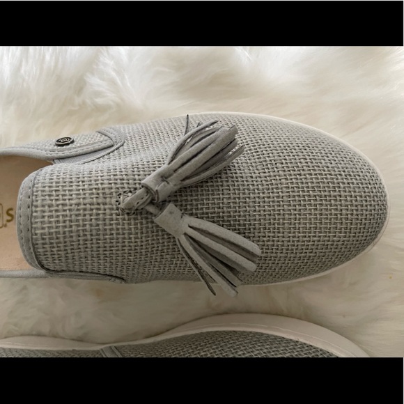 Spenco Orthotic Slip-On Slide Gray Mules - Celine Raffia Sz 7D - Picture 5 of 9